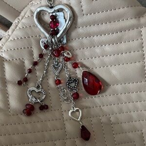 Chico’s Red and Silver Heart Bag Charm